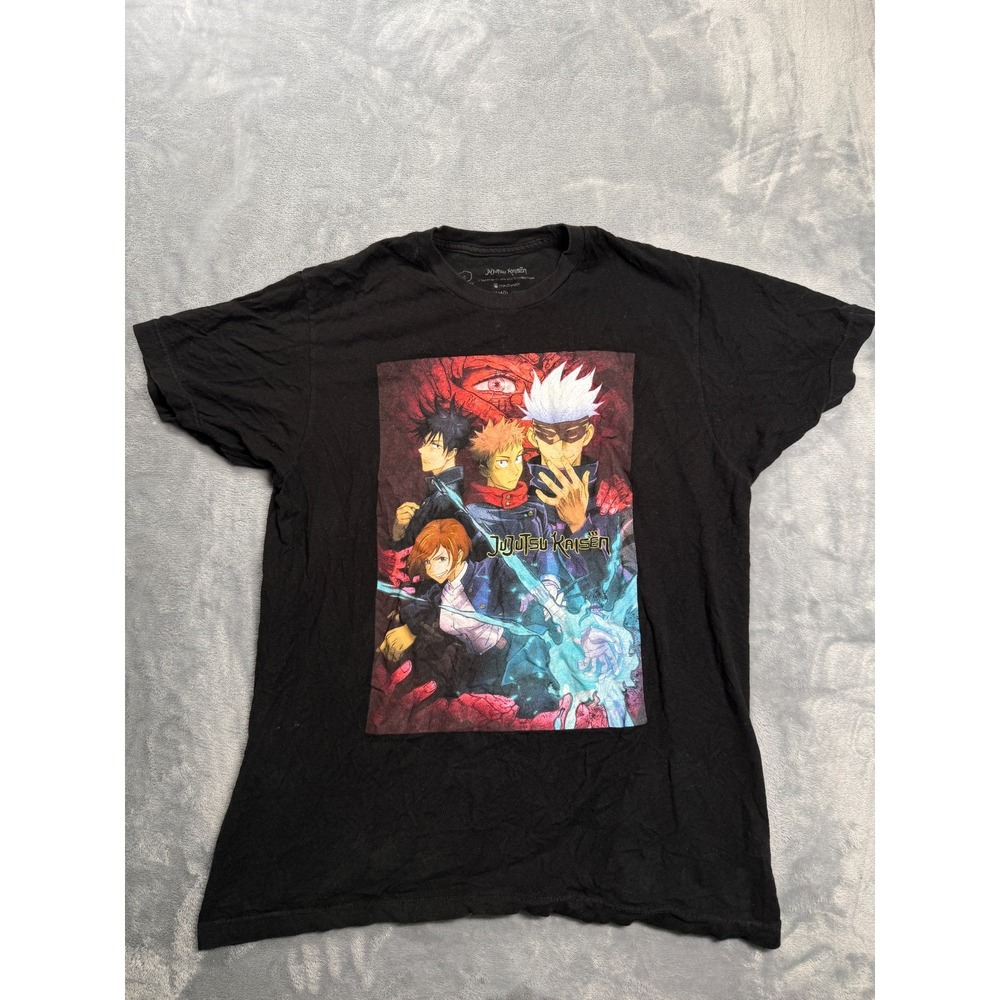 Crunchyroll Jujutsu Kaisen T-Shirt Mens M (38/40) Black Graphic Print Crew Neck
